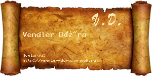 Vendler Dóra névjegykártya